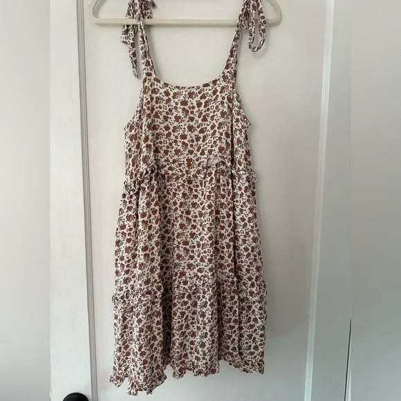 Rylee + Cru Brown & Cream Floral Smocked Sundress Sz M - Picture 4 of 8